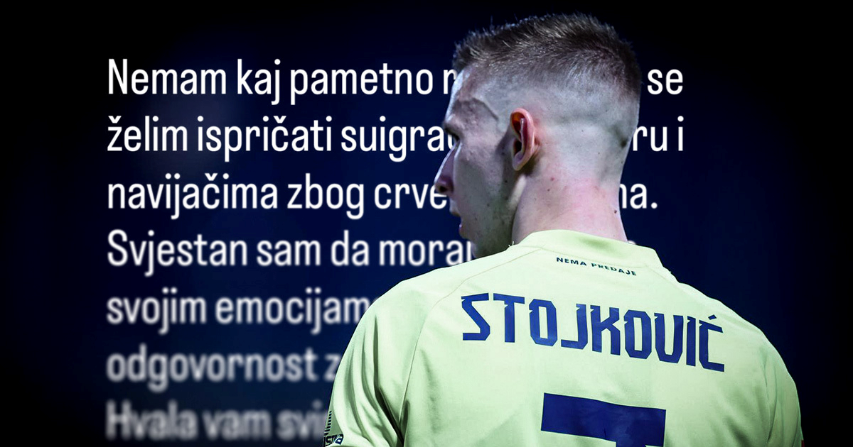Luka Stojković oglasio se nakon što je ošamario igrača Genka i dobio crveni karton