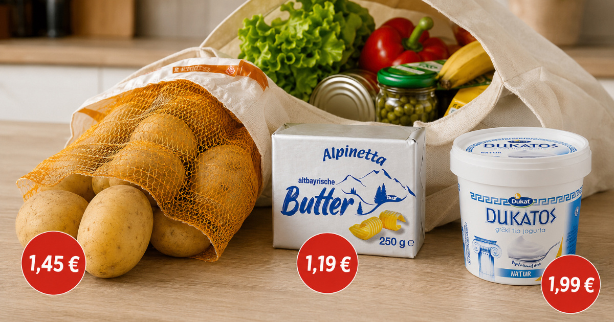 Najbolje cijene danas: Krumpir 5 kg za 1,45 eura, Dukatos jogurt za 1,99 eura