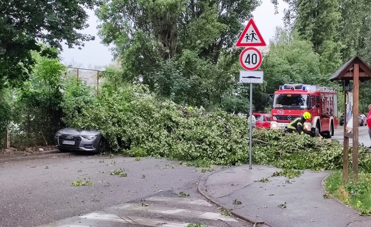 FOTO I VIDEO Snažno nevrijeme u Zagrebu. Vjetar čupao stabla, prekinut promet...