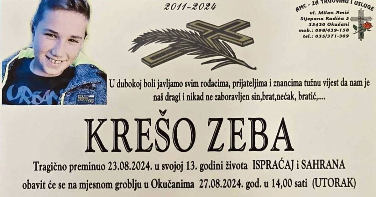 Nogometni klub oprostio se od dječaka kojeg je usmrtio pijanac. "Ne boli samo smrt"