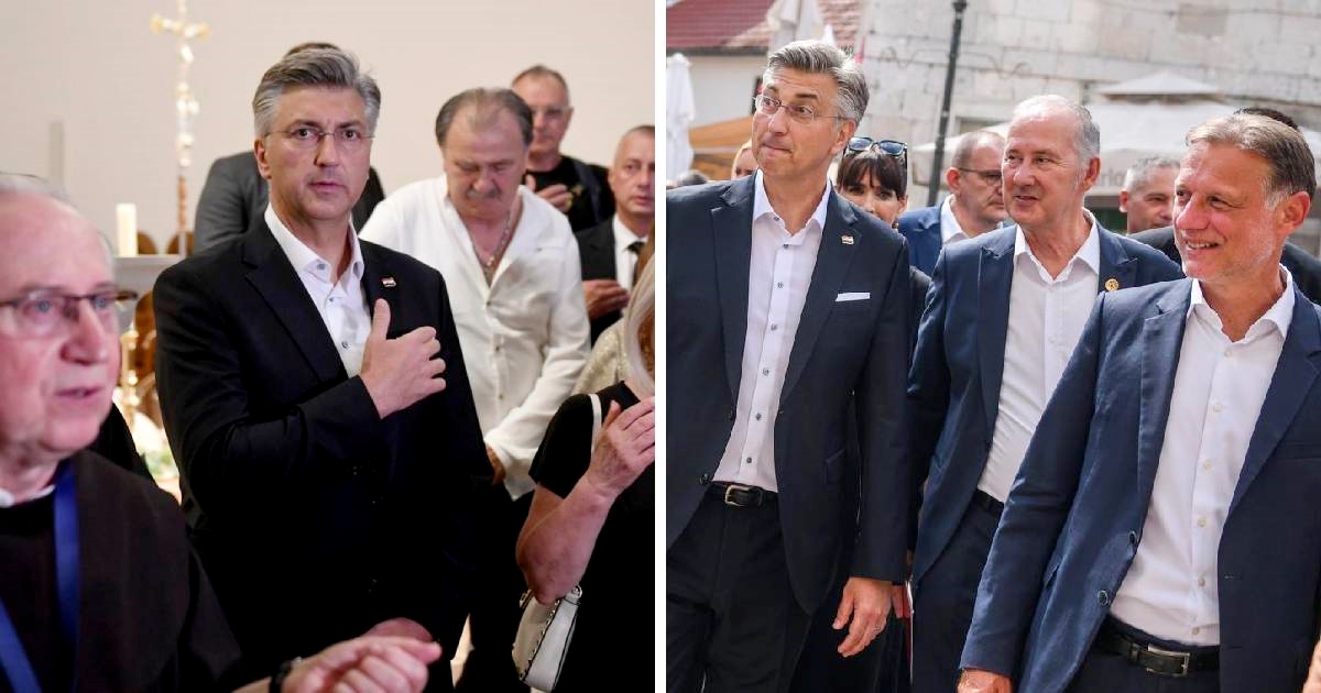 Plenković i Jandroković stigli u Sinj, nakon mise družili se s građanima