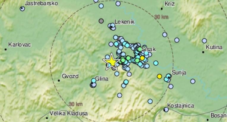 Potres kod Siska magnitude 2.4