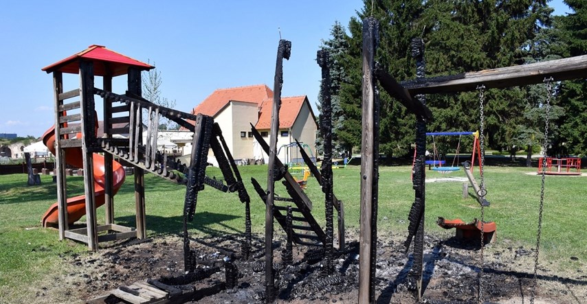 Nepoznati počinitelji zapalili igralište za djecu s invaliditetom u Slavonskom Brodu