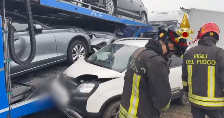VIDEO Teška prometna nesreća u Italiji. Sudarilo se 20 vozila, poginuli supružnici
