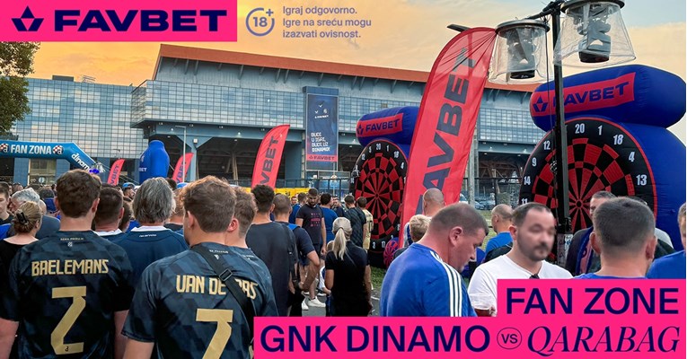 Favbet fan zona na utakmici kvalifikacija za Ligu prvaka između Dinama i Qarabaga