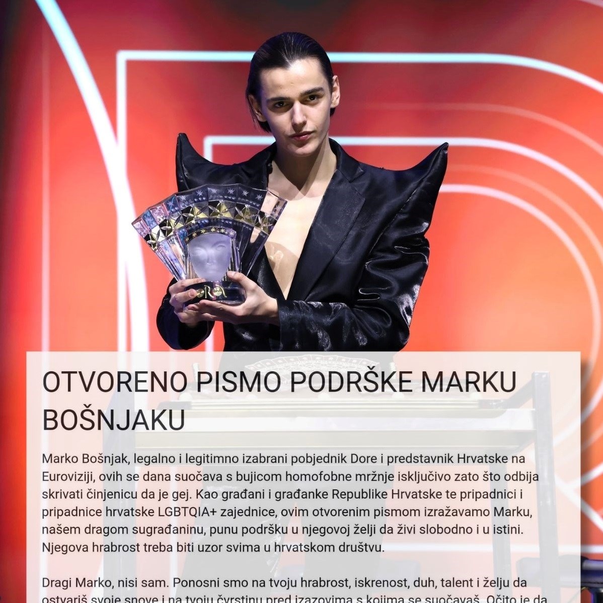LGBT zajednica poslala otvoreno pismo podrške Marku Bošnjaku zbog homofobnog linča