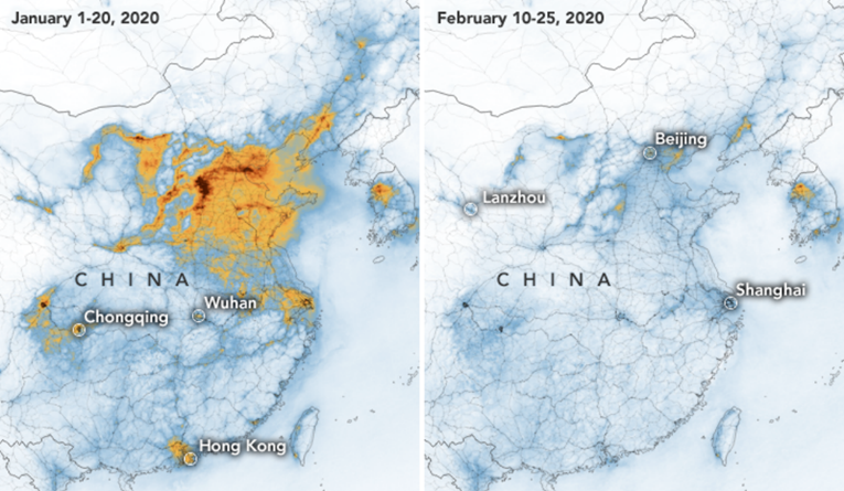 FOTO Pad zagađenja zraka u Kini vidi se iz svemira, koronavirus je uzrok tome