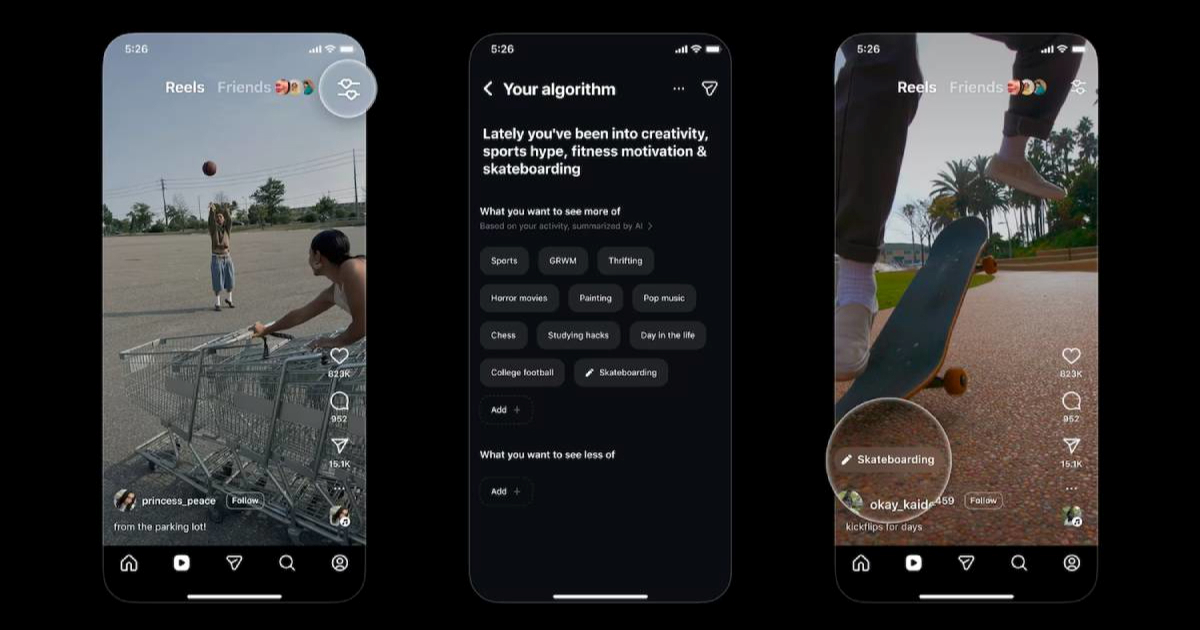 Instagram od danas uvodi opciju "Vaš algoritam" za kontrolu sadržaja