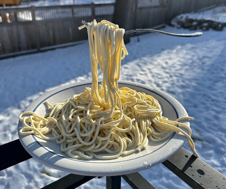 U SAD-u je -29°C. Špageti su se doslovno smrzli na tanjuru