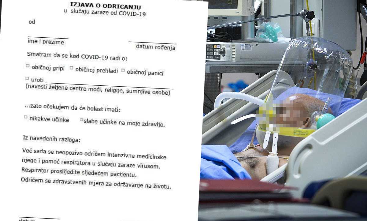 Ako mislite da je korona glupost, jeste li voljni ovo potpisati?
