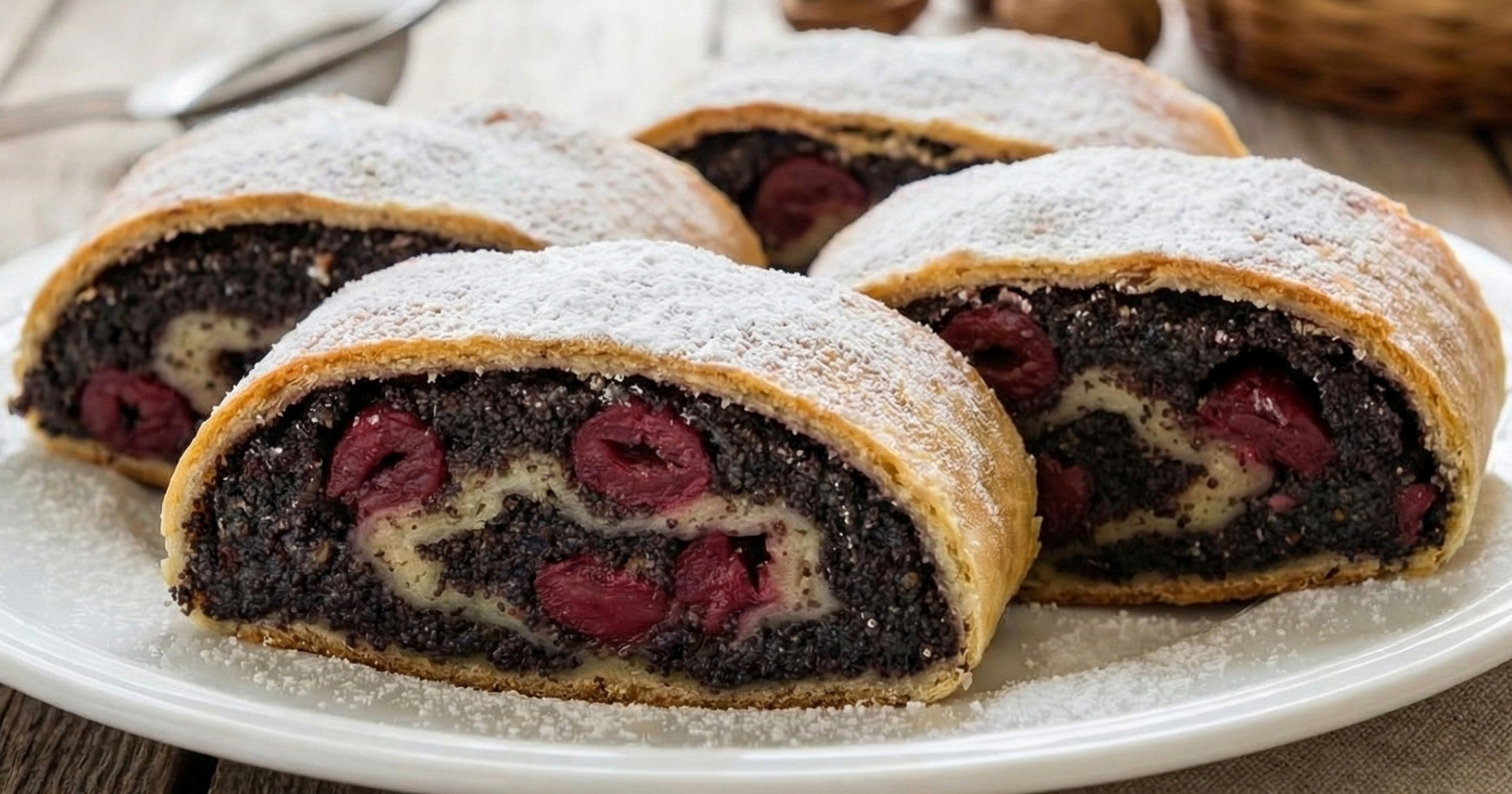 Sočna štrudla s makom i višnjama od gotovih kora. Zapišite recept u svoju bilježnicu