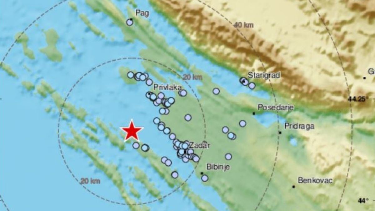 Potres magnitude 3.0 po Richteru kod Zadra, dosta se osjetio na višim katovima zgrada