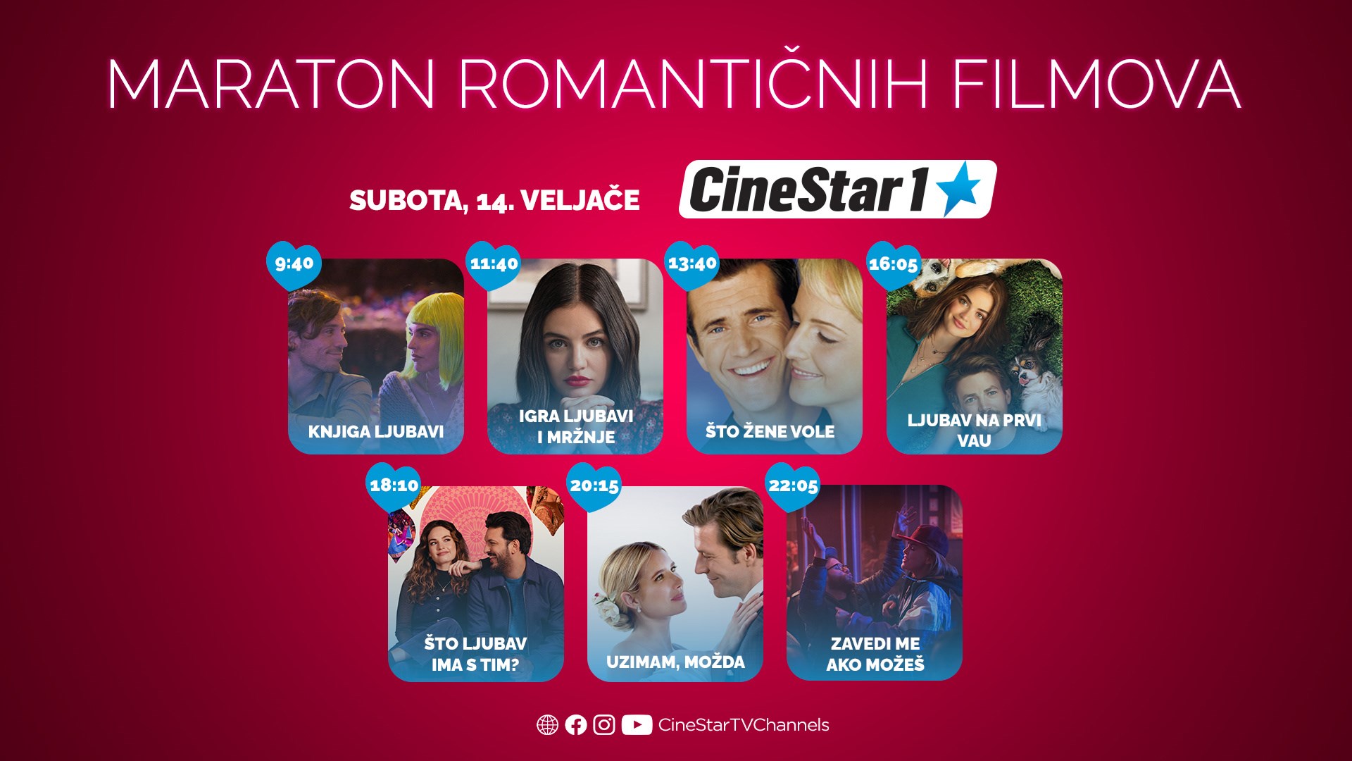 Valentinovo uz filmski maraton romantike na CineStar 1