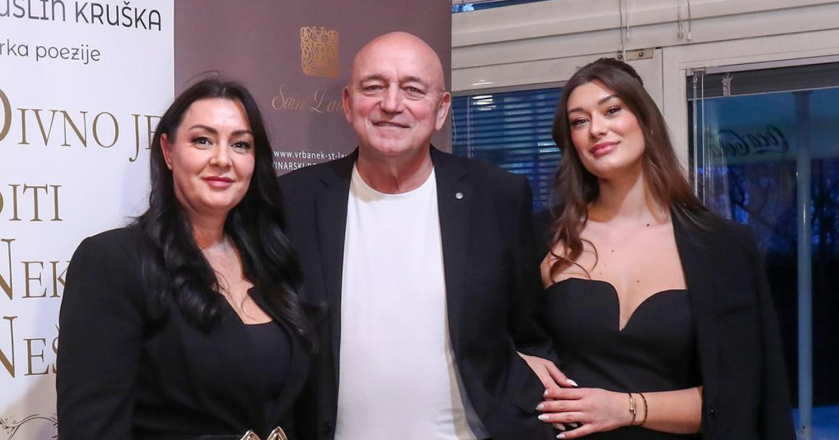 Željko Krušlin Kruška snimljen u rijetkom izlasku sa suprugom Ivanom i kćeri Editom