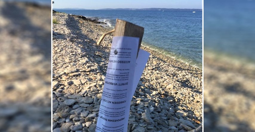 Netko je na plažama u Istri postavio obavijesti "Zabranjeno kupanje - privatna plaža"