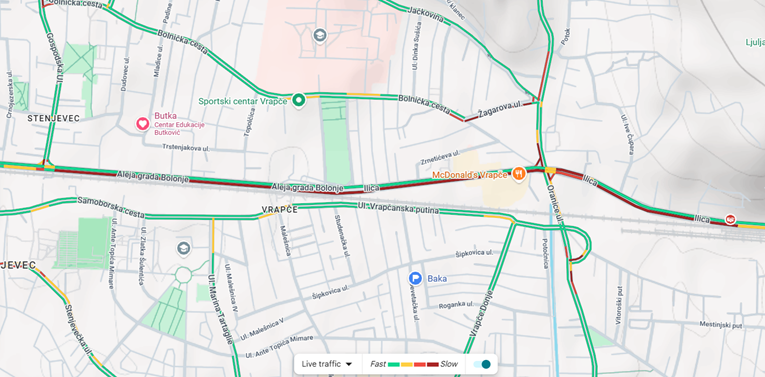 Sudar na Ilici između Vrapča i Kustošije, nastala ogromna kolona