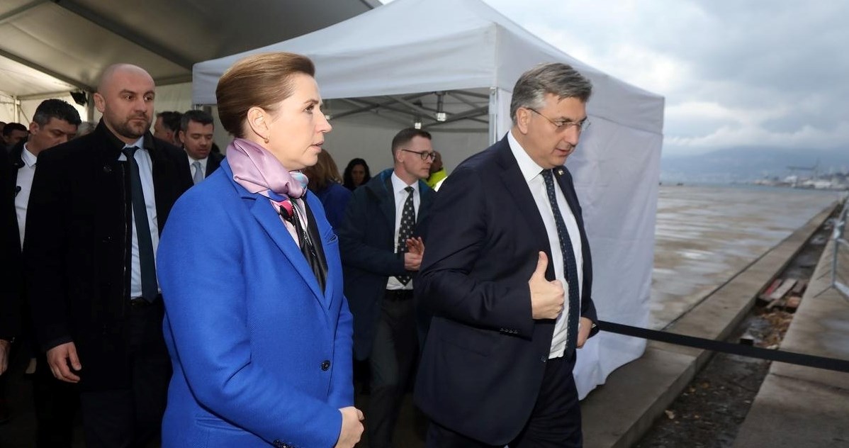 Plenković i danska premijerka obišli kontejnerski terminal u Rijeci