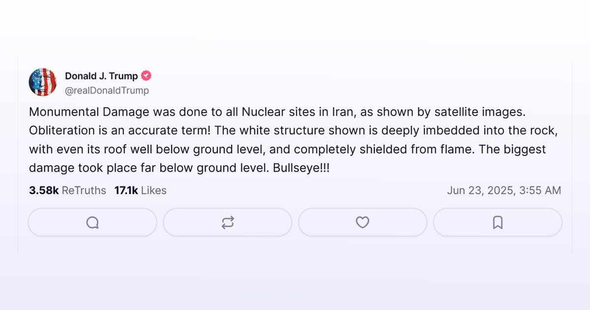 Trump: Potpuno uništenje iranskih nuklearnih postrojenja! Pogodak u centar