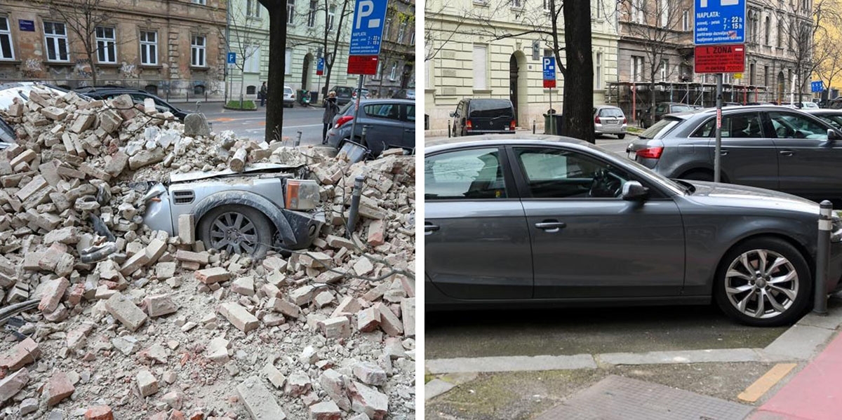 Pogledajte usporedne fotke iz centra Zagreba na dan potresa i danas