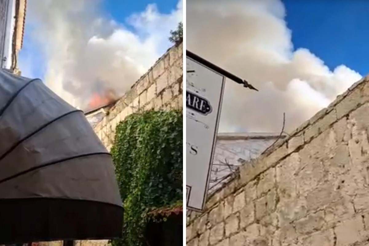 Ugašen je požar u staroj jezgri Trogira. Vatrogasci: Spriječili smo širenje