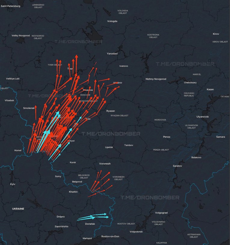 Ukrajina izvela masovni napad dronovima na Moskvu