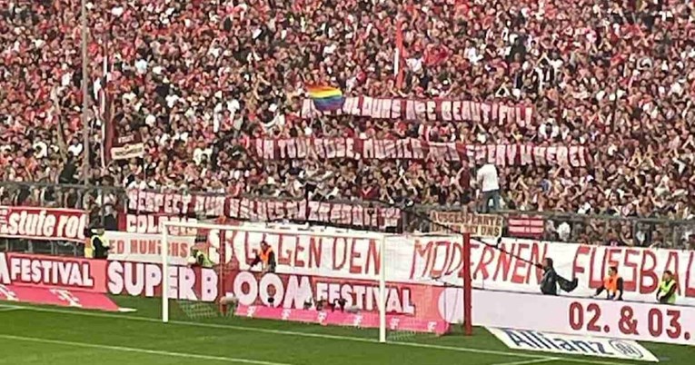 Bayernovi navijači duginim bojama i transparentom poslali poruku svom igraču