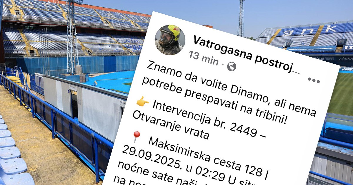 Vatrogasci u 2 ujutro spašavali dinamovca koji je ostao ispod tribine nakon tekme