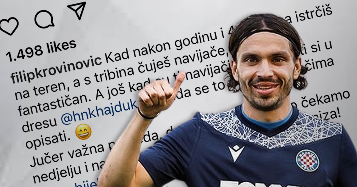 Krovinović se dan nakon debija oglasio emotivnom objavom o Hajduku i Torcidi