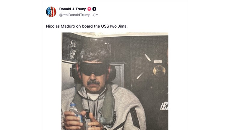 FOTO Trump objavio sliku uhićenog Madura