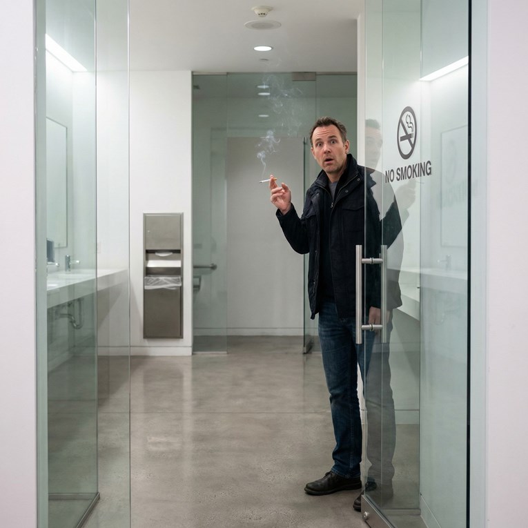 Pametno staklo u WC-u shopping centra: Zapalite cigaretu i postajete vidljivi svima