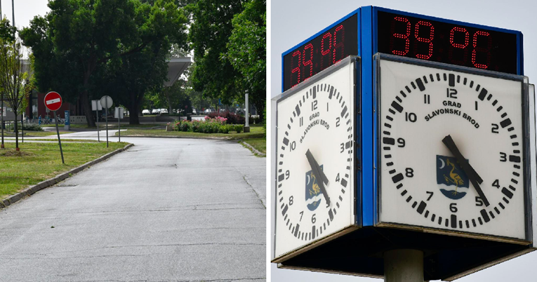 U Slavonskom Brodu je danas bilo toliko vruće da su ulice bile prazne