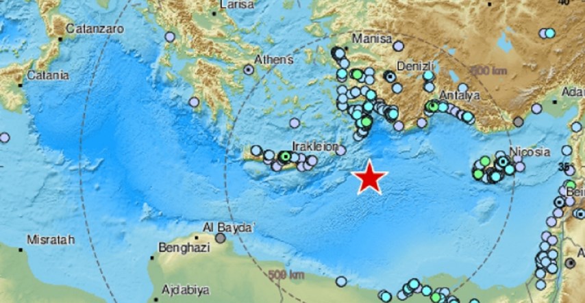 Potres magnitude 5.9 zabilježen u Egejskom moru, osjetio se u više zemalja