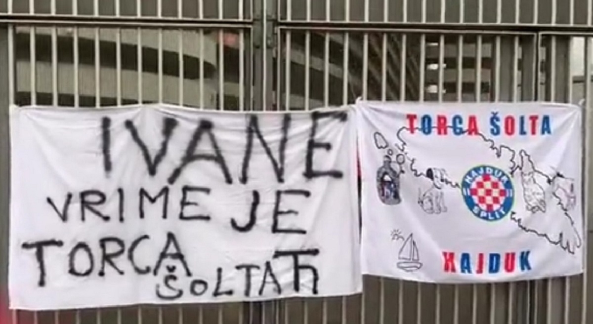 Hajdukovi navijači u Milanu izvjesili transparent kojim zovu Perišića u splitski klub