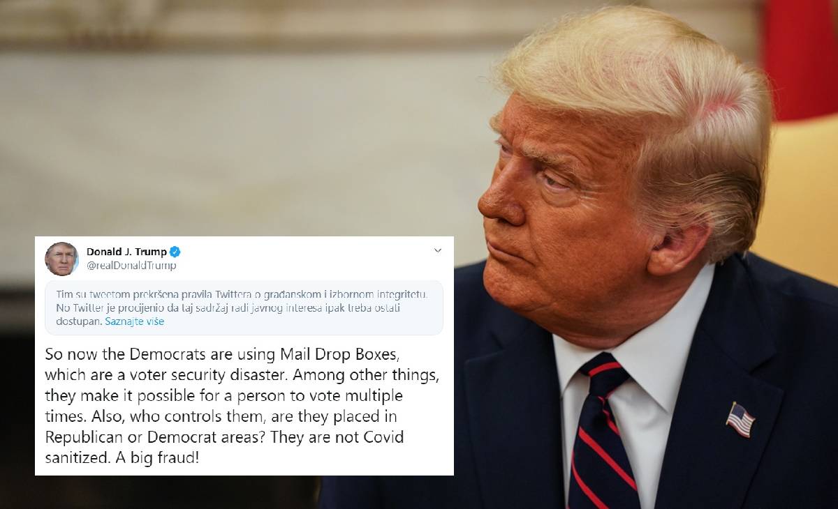 Twitter sakrio Trumpovu objavu o glasanju poštom
