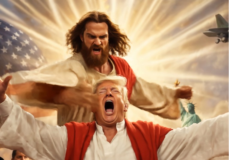 Iran objavio AI video na kojem Isus šamara Trumpa, pogledajte