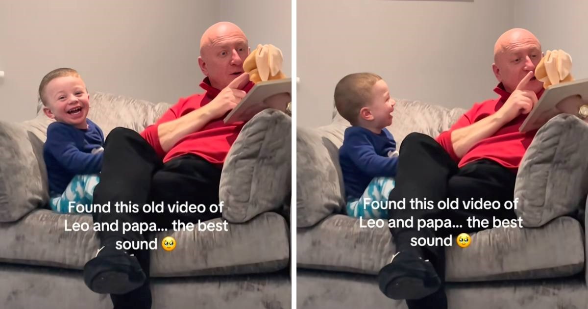 Djed pomoću lutke unuku pričao priču. Reakcija dječaka izmamit će vam osmijeh na lice