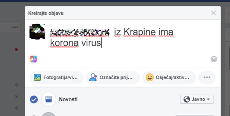 Muškarac iz Krapine na društvenoj mreži širio laž da djevojka ima koronavirus