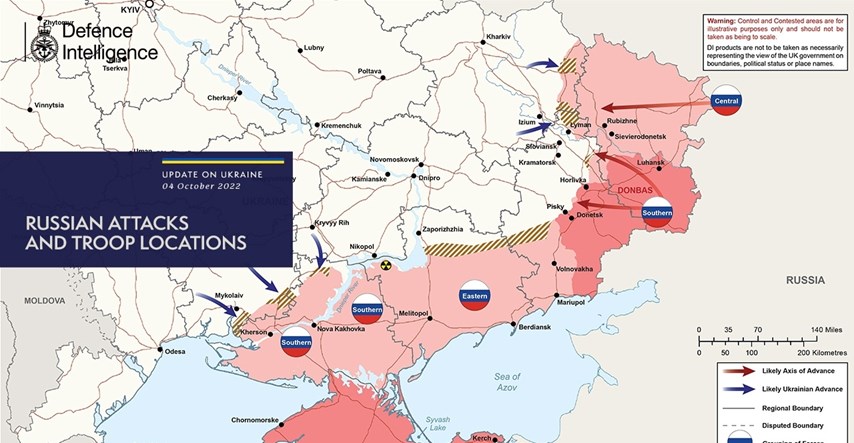 FOTO Britanci objavili novu ratnu kartu Ukrajine