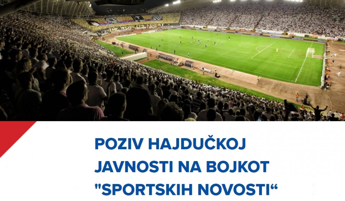 Hajduk: Navijači, bojkotirajte Sportske novosti