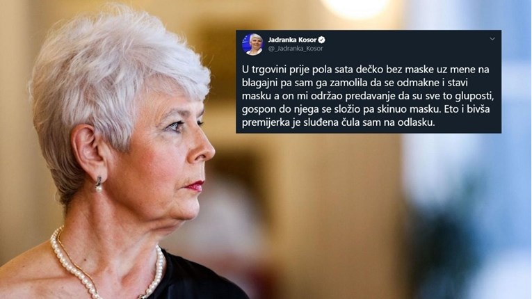 Jadranka Kosor: Zamolila sam dečka u dućanu da stavi masku, održao mi je predavanje
