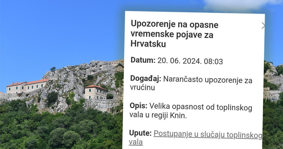 Za kninsko područje proglašeno najviše upozorenje, stanovnicima poslana poruka