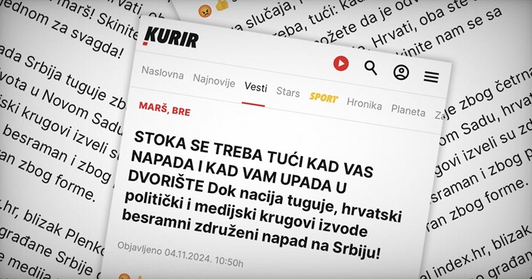 Vučićev Kurir: Hrvati, stoko. Marš, bre!