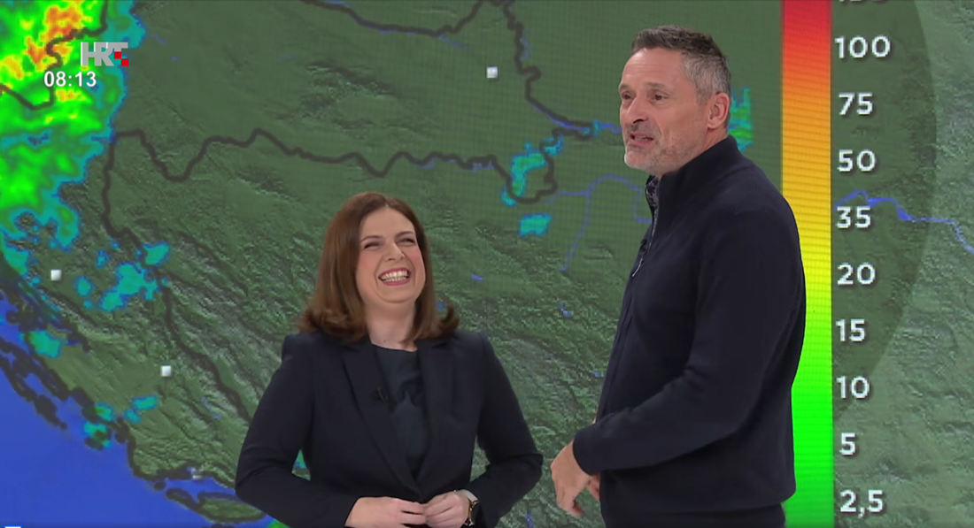 HRT-ov voditelj upao u kadar tijekom vremenske prognoze