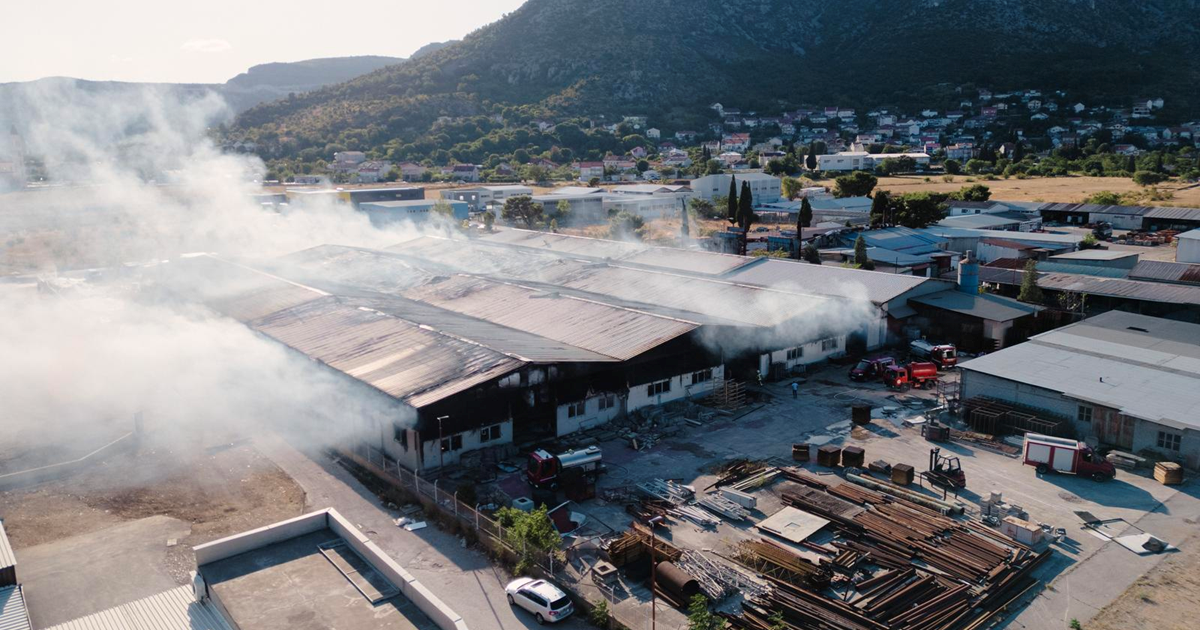 Gorjeli prostori tvrtke kod Mostara. Šteta veća od milijun eura