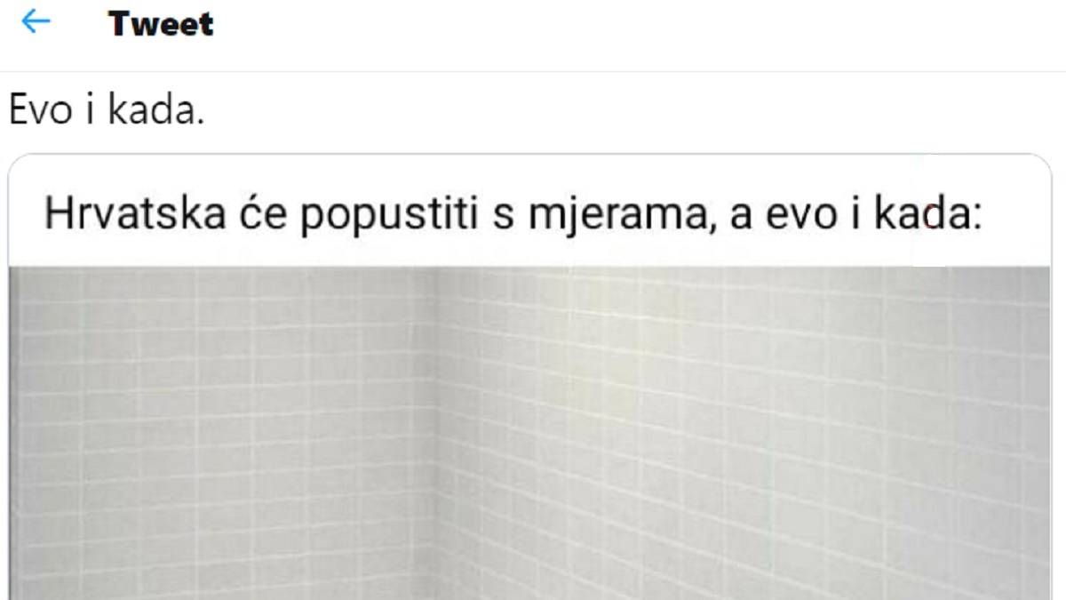 Hrvati masovno dijele istu šalu: "Hrvatska će popustiti s mjerama, a evo i kada"