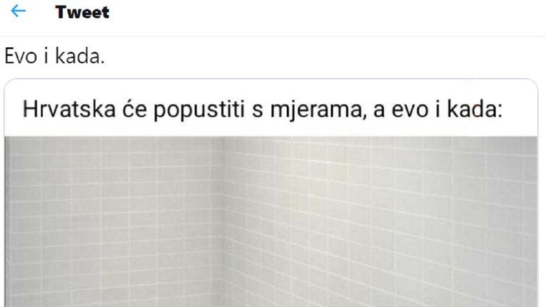 Hrvati masovno dijele istu šalu: "Hrvatska će popustiti s mjerama, a evo i kada"