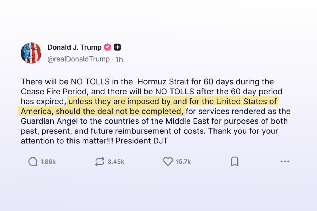Trump prijeti uvođenjem naplate prolaza u Hormuškom tjesnacu