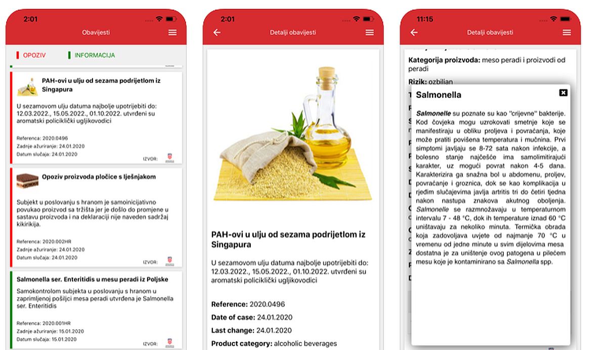 Ministarstvo poljoprivrede predstavilo aplikaciju za upozorenja o hrani