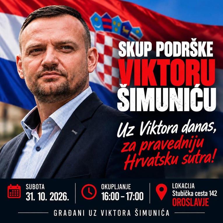 U Oroslavju najavljen skup podrške Viktoru Šimuniću