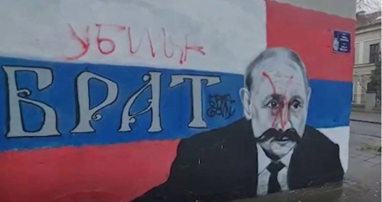 Netko je u Beogradu pošarao novi Putinov mural i napisao "Ubica"